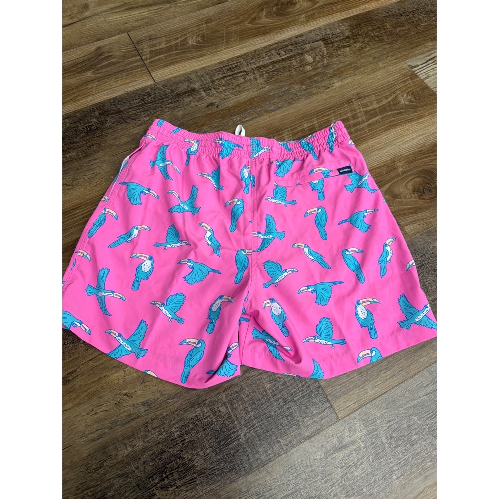 Chubbies Mens Pink Toucan Print Swim Trunks 5.5 Inch Inseam Large Board Shorts - Picture 3 of 3